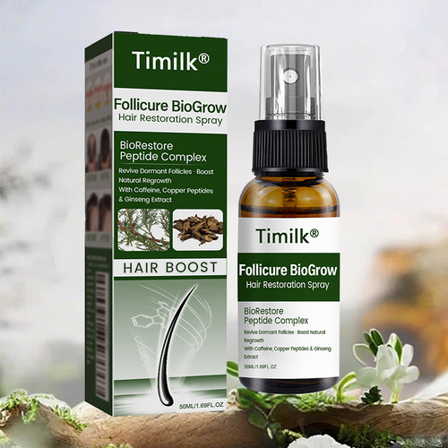 Timilk® Follicure BioGrow Hair Restoration Spray ( Reawaken Your Roots. Regrow Naturally. ✨ Clinically Proven Hair Regrowth Within 4 Weeks ✨)